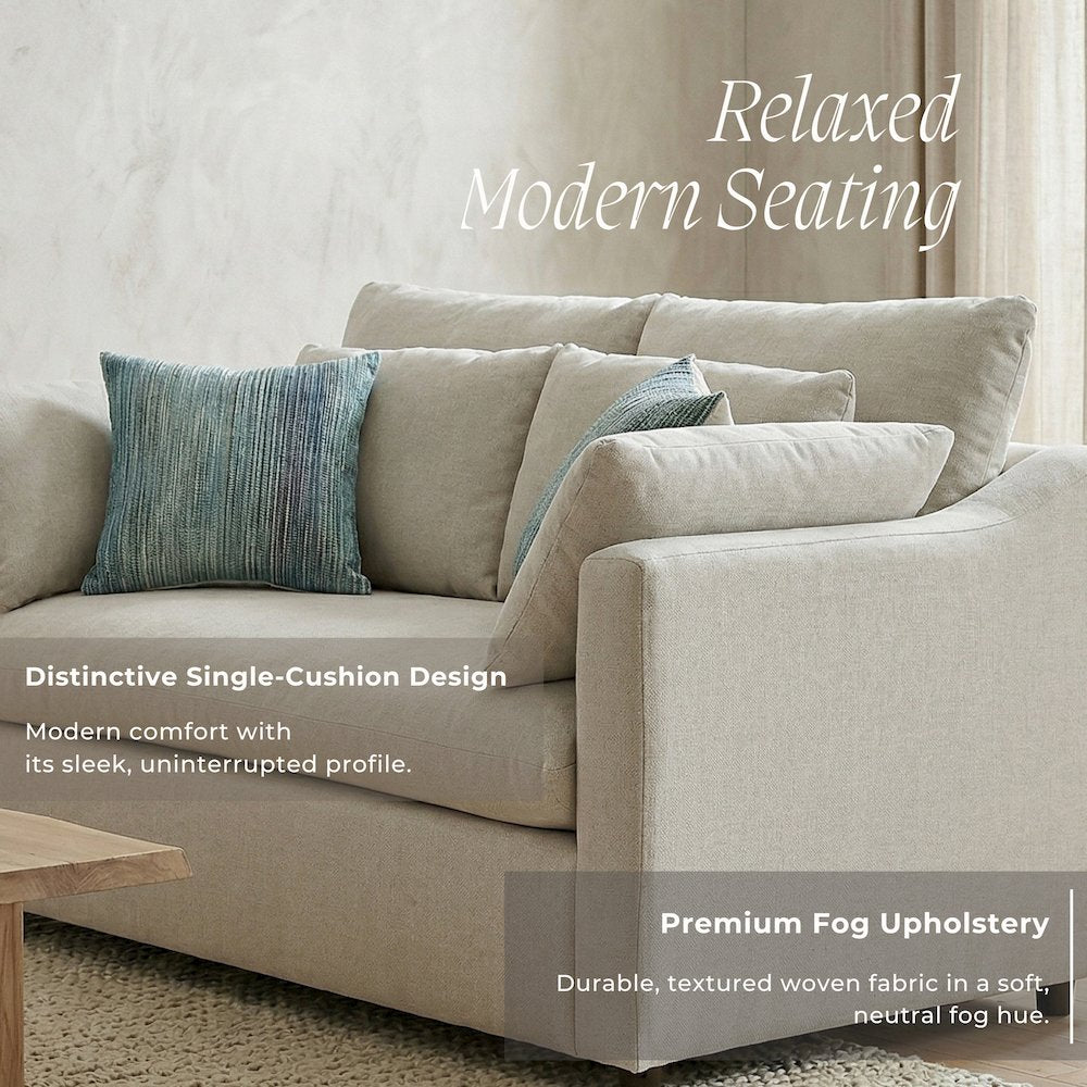 Wilson Contemporary Upholstered Loveseat, Fog Beige