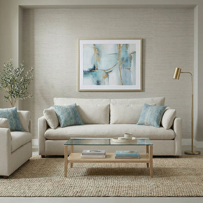 Wilson 2-Piece Living Room Set, Sofa and Loveseat, Fog Beige