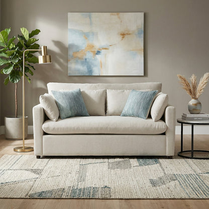 Wilson 2-Piece Living Room Set, Sofa and Loveseat, Fog Beige