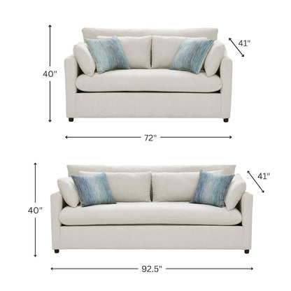 Wilson 3-Piece Living Room Set, Sofa Loveseat and Cuddle Chair, Fog Beige