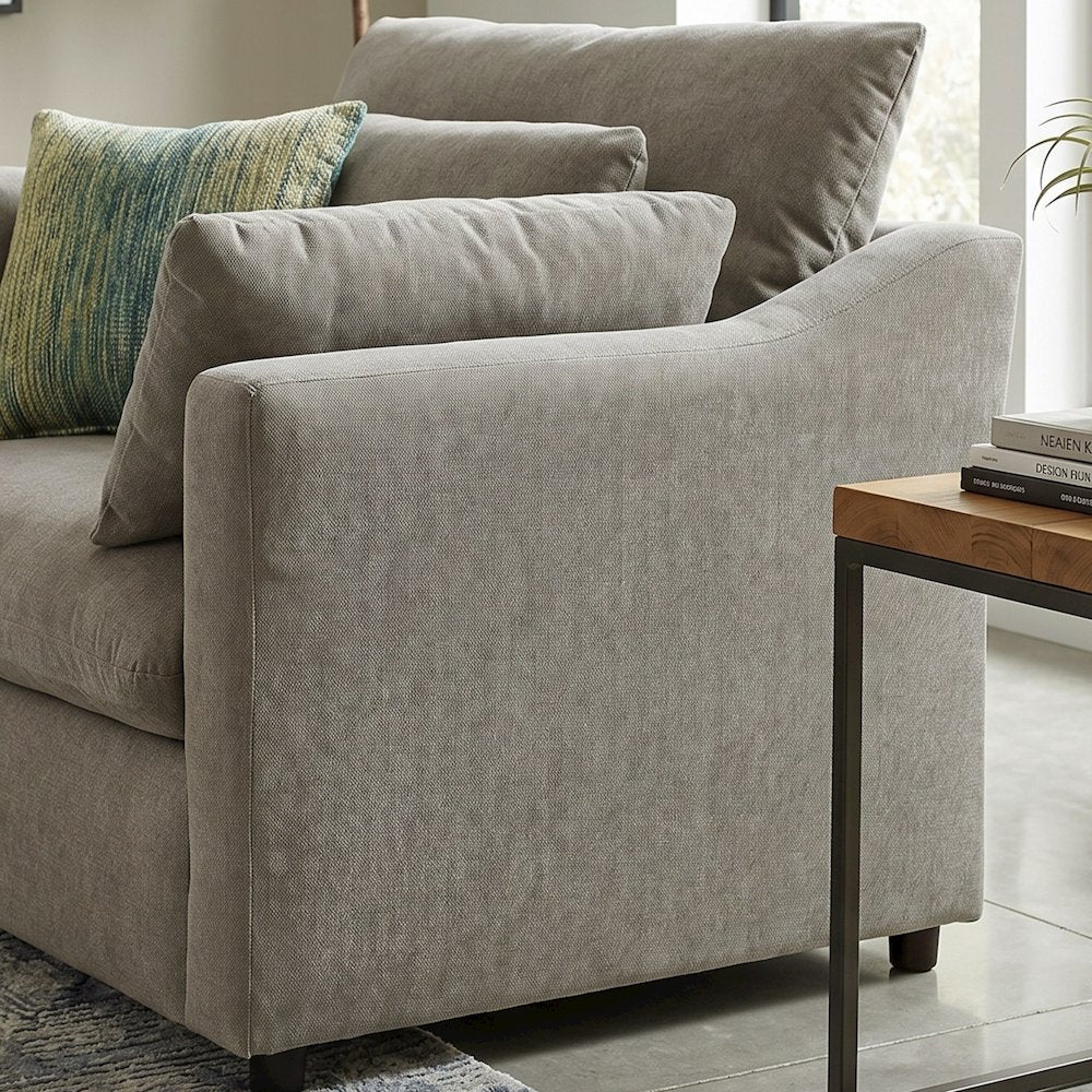 Wilson Contemporary Upholstered Cuddle Chair, Olive Green