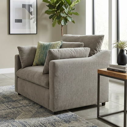 Wilson Contemporary Upholstered Cuddle Chair, Olive Green