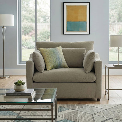 Wilson Contemporary Upholstered Cuddle Chair, Olive Green