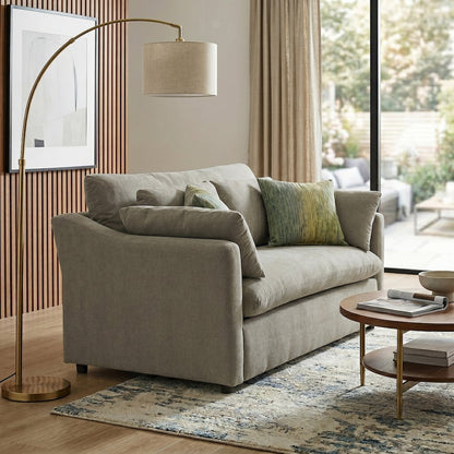Wilson Contemporary Upholstered Loveseat, Olive Green