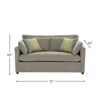 Wilson Contemporary Upholstered Loveseat, Olive Green