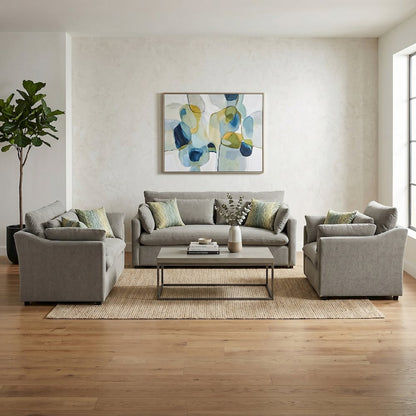 Wilson 3-Piece Living Room Set, Sofa Loveseat and Cuddle Chair, Olive Green