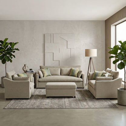 Wilson 4-Piece Living Room Set, Sofa Loveseat Cuddle Chair, Ottoman, Olive Green