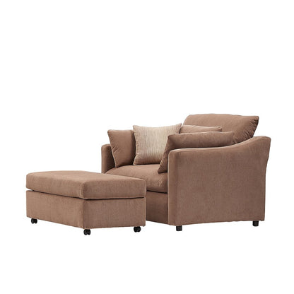 Wilson 2-Piece Living Room Set, Chair and Ottoman, Sunset Rust