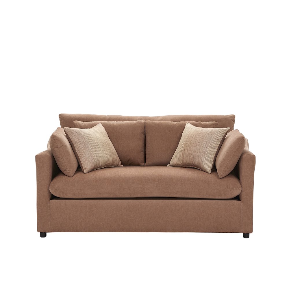 Wilson Contemporary Upholstered Loveseat, Sunset Rust