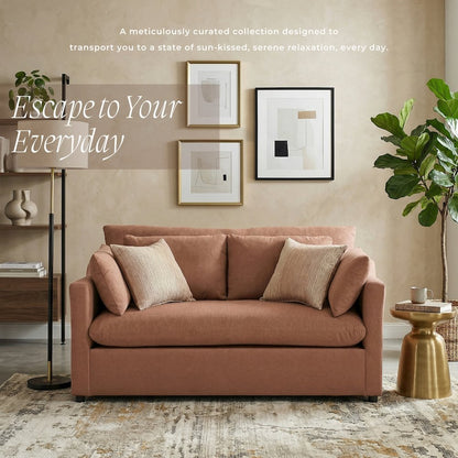 Wilson Contemporary Upholstered Loveseat, Sunset Rust