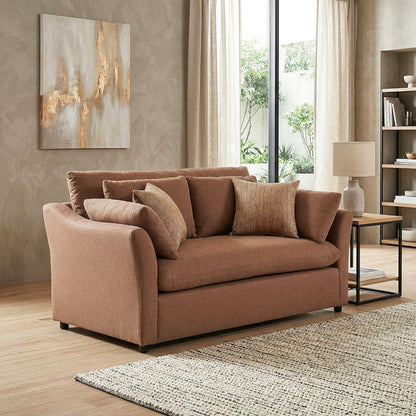 Wilson Contemporary Upholstered Loveseat, Sunset Rust