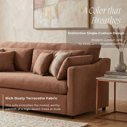 Wilson Contemporary Upholstered Sofa, Sunset Rust