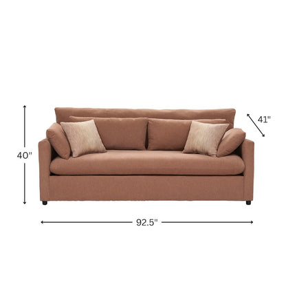 Wilson Contemporary Upholstered Sofa, Sunset Rust