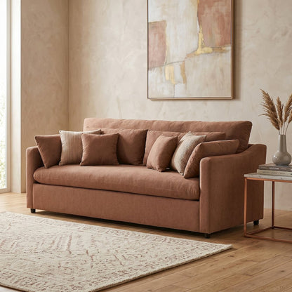 Wilson 3-Piece Living Room Set, Sofa Loveseat and Cuddle Chair, Sunset Rust