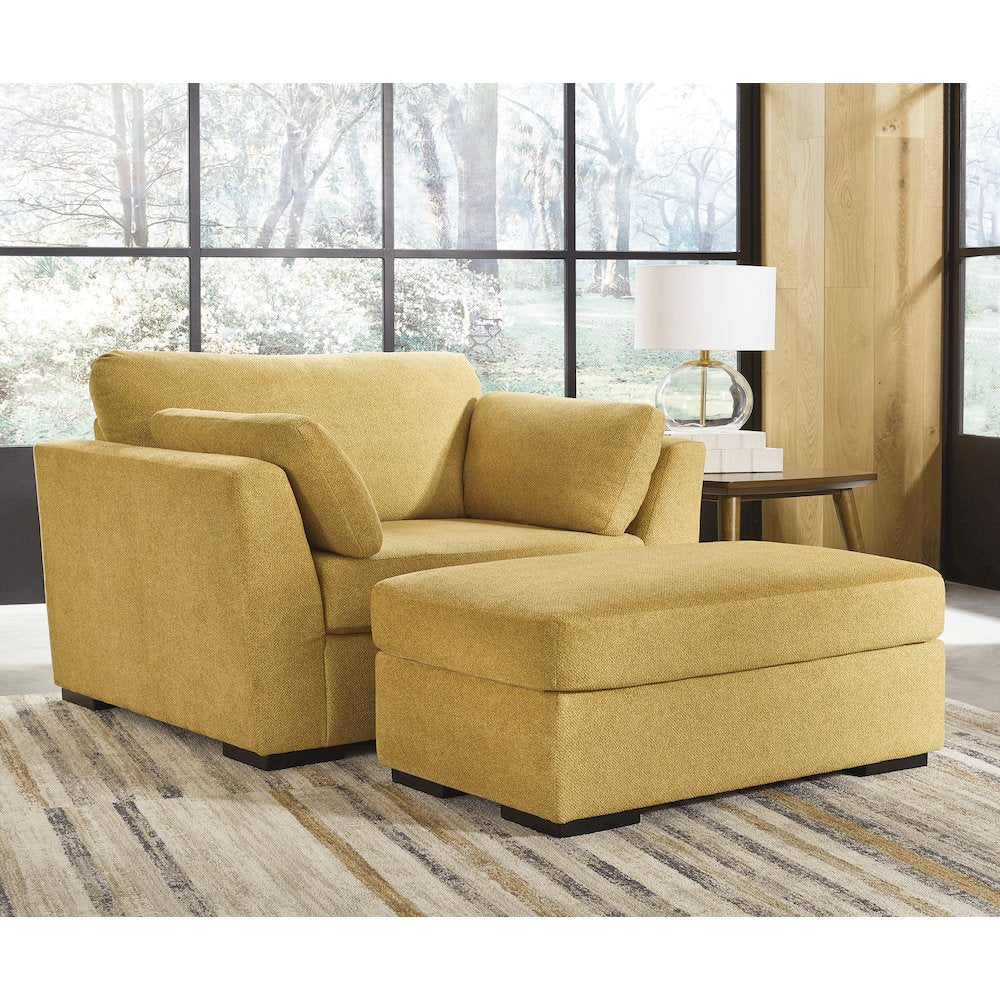 Clareen 2-Piece Living Room Set,  Cutler Chair and Ottoman, Sunflower