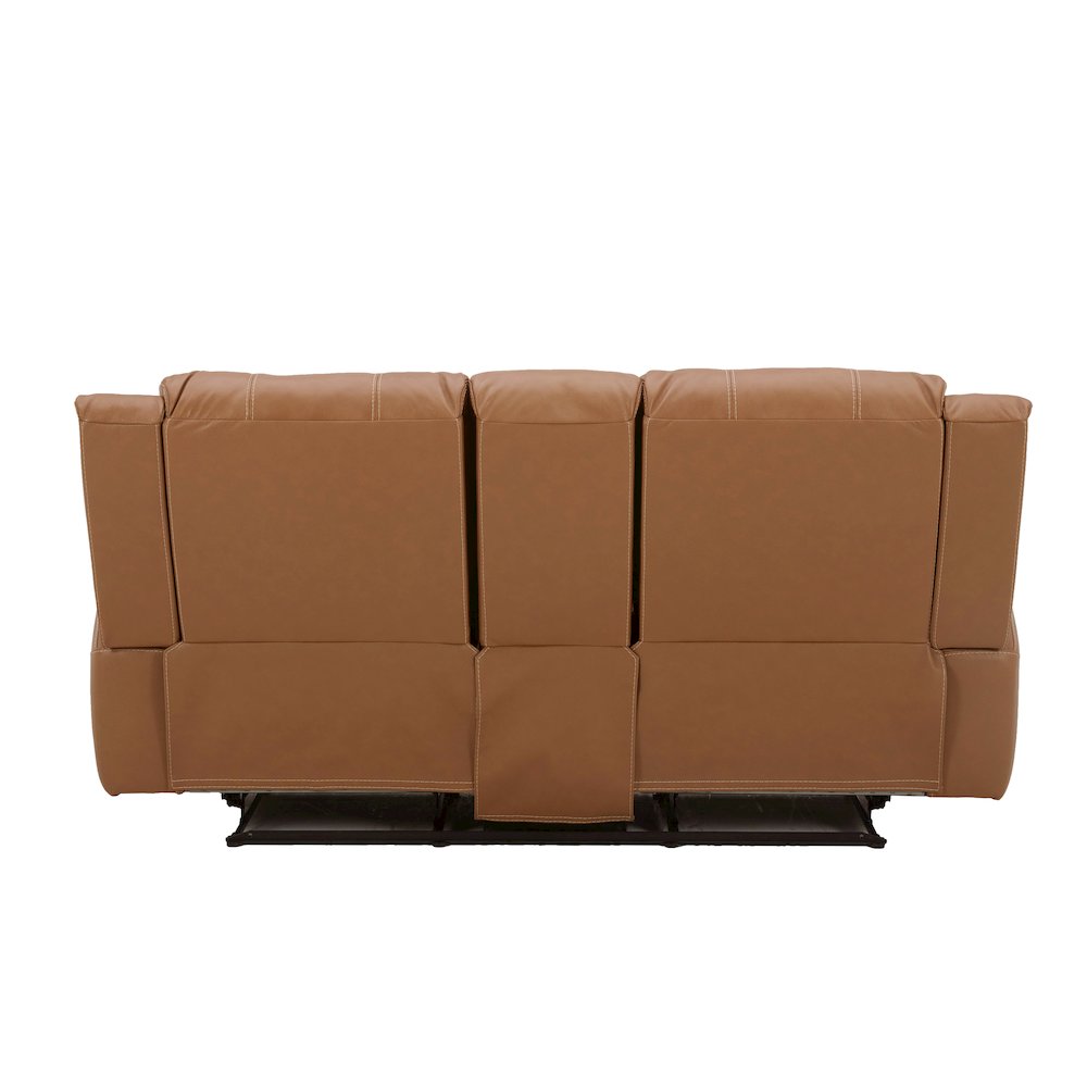 Cozura Leather Power Dual Recling Loveseat with Console, Silverado Butternut