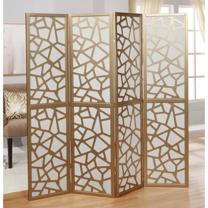 Giyano Gold 4 Panel Screen Room Divider