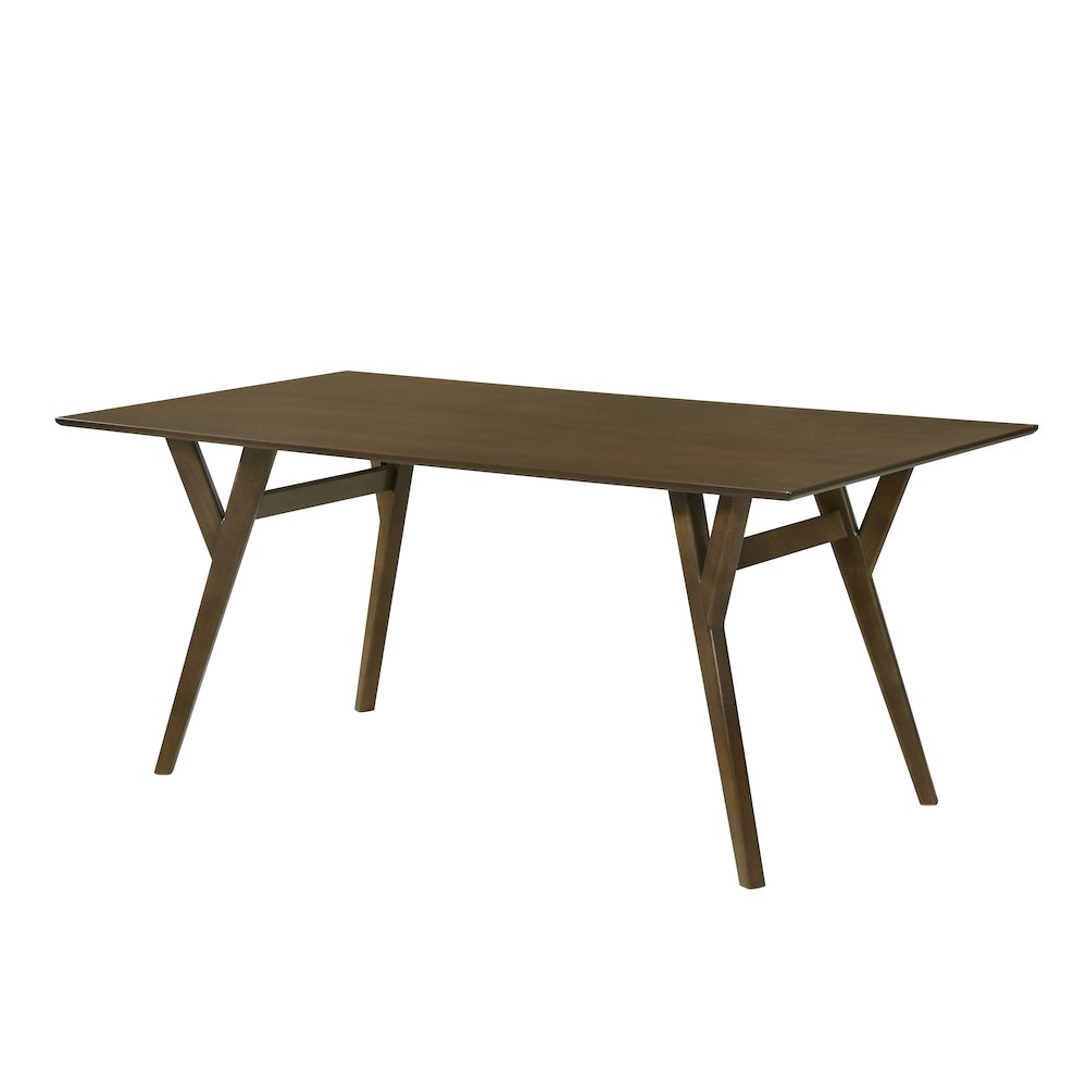 Lavin Contemporary Walnut Finish Dining Table with Solid Wood Base
