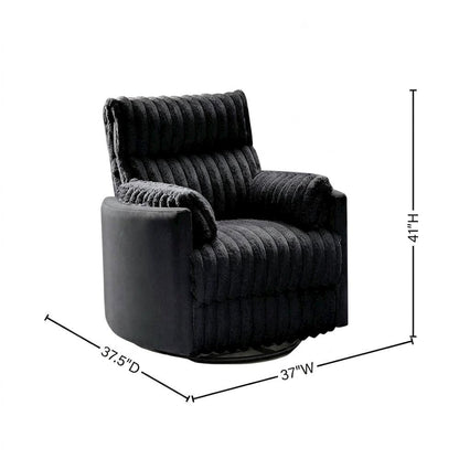 Wide-Wale Corduroy Manual Recliner Chair with Overstuffed Seat for Adults, White