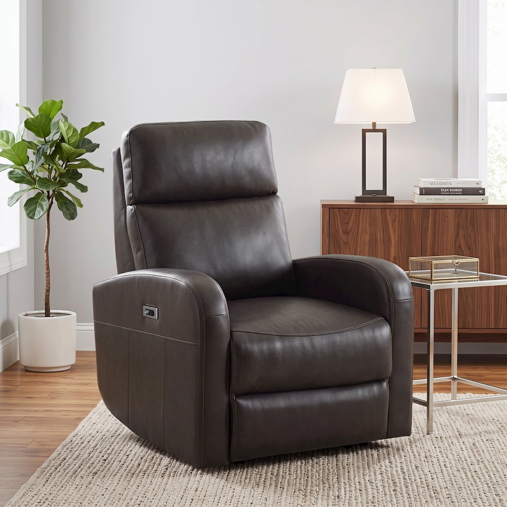Noah Leather Power Recliner Arm Chair with One-Touch Electric Charging Port
