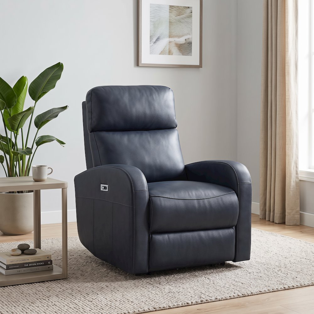 Noah Leather Power Recliner Arm Chair with One-Touch Electric Charging Port