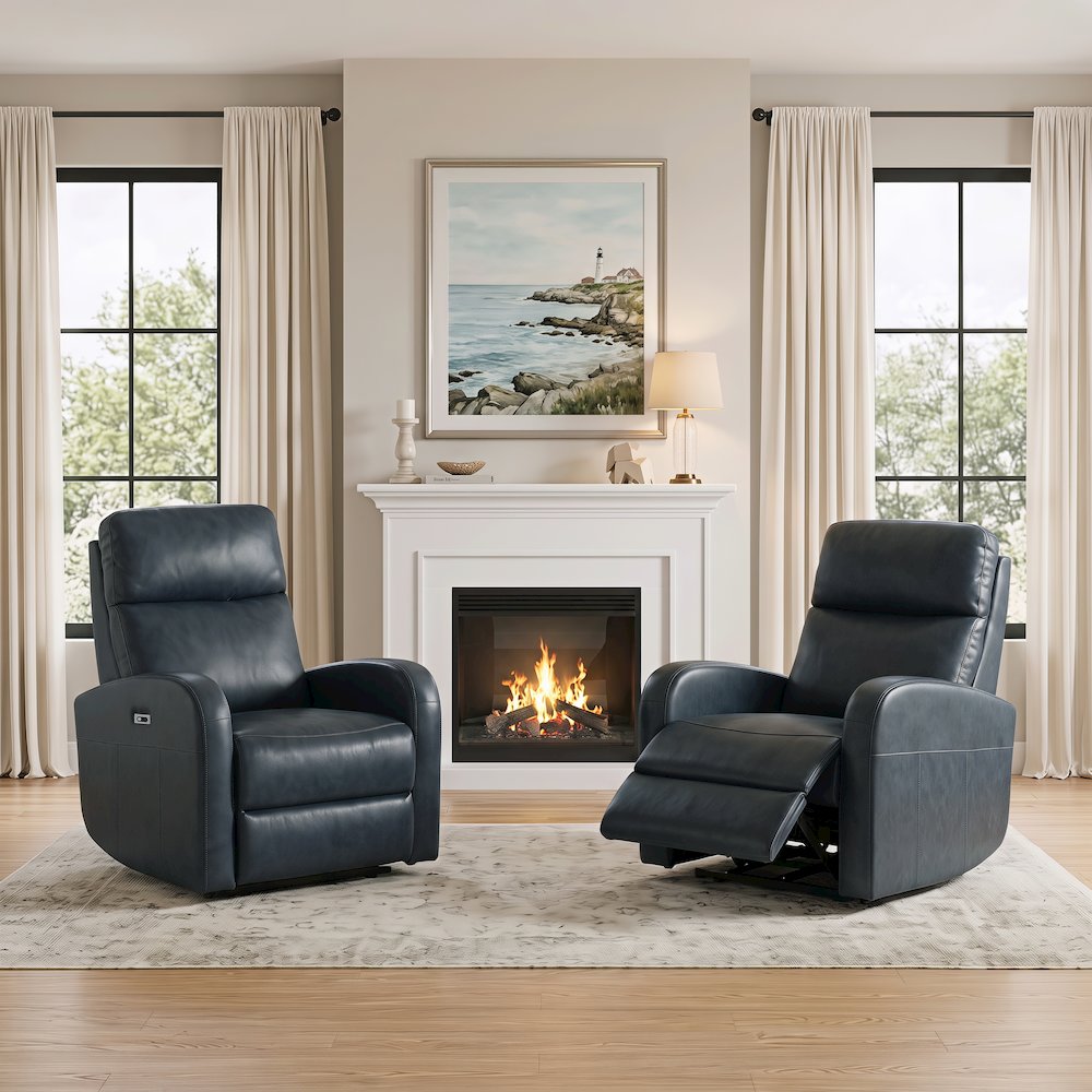 Noah Leather Power Recliner Arm Chair with One-Touch Electric Charging Port