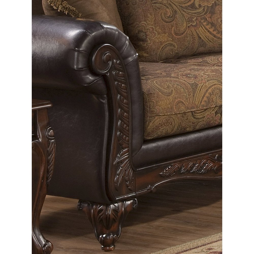 San Marino 2-Tone Chocolate Microfiber Loveseat, Made in USA
