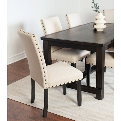 6-Piece Dining Set, Dining Table with 4 Stylish Chairs and a Bench, Tan
