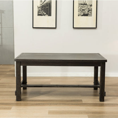 Leviton Antique Black Finished Wood Dining Set, Table with Four Chairs, Gray