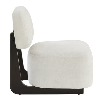 Solara Modern Accent Chair with Solid Wood Frame, White