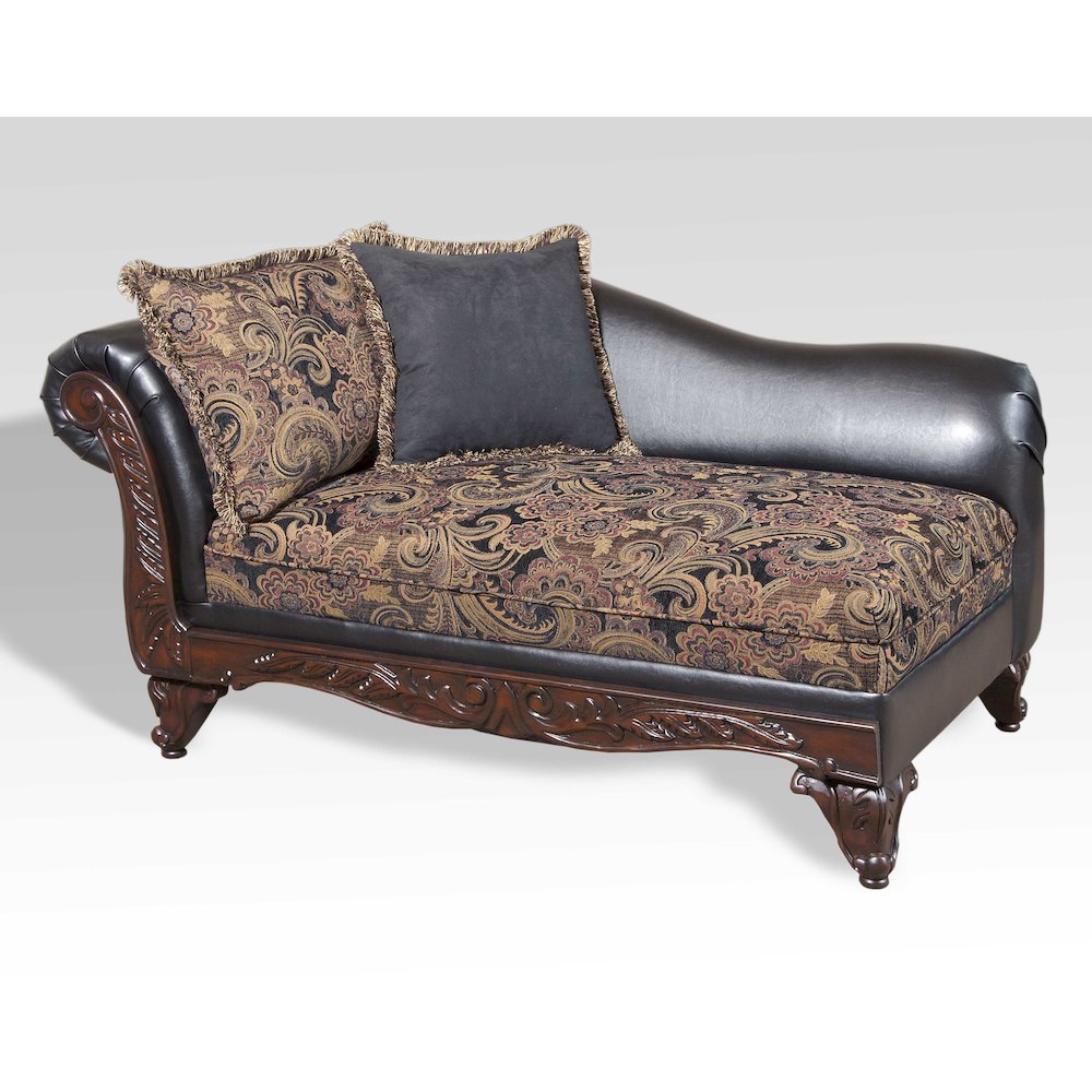 San Marino 2-Tone Chocolate Microfiber Chaise, Made in USA