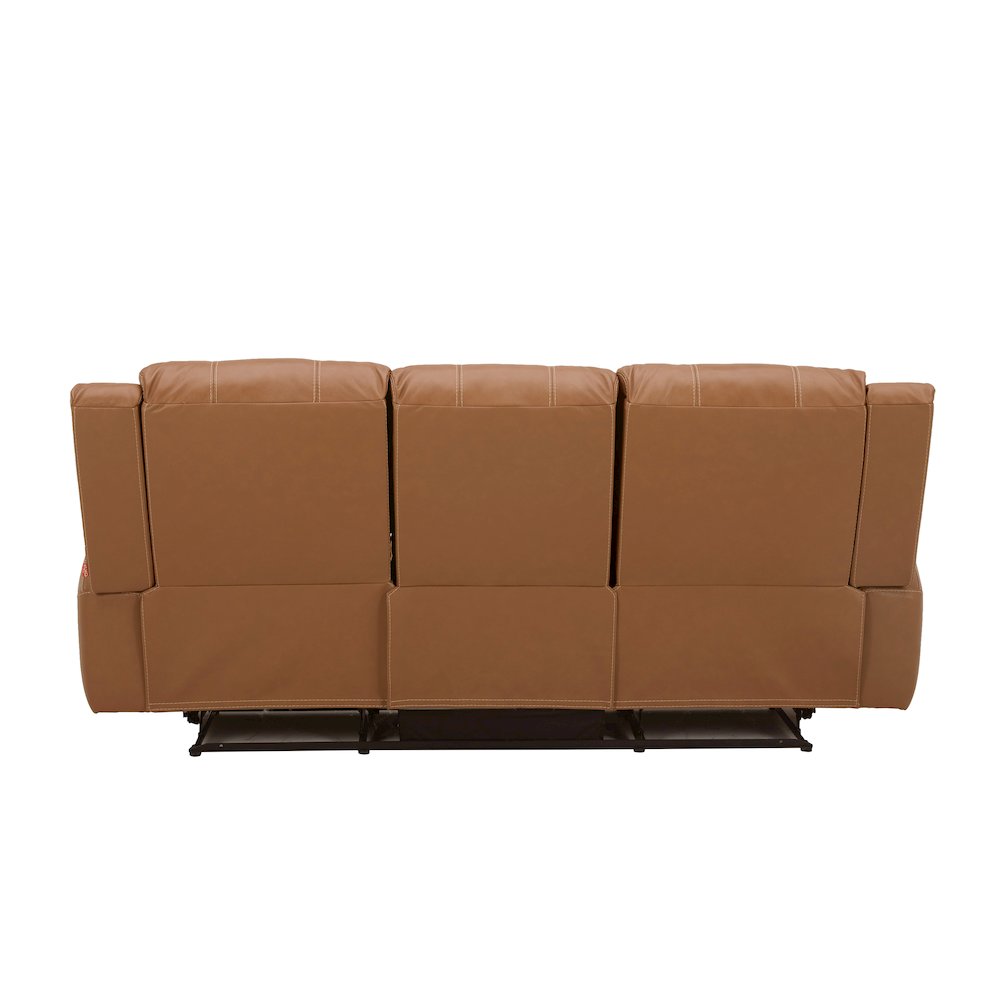 Cozura Leather Power Dual Reclining Sofa, Silverado Butternut