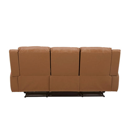 Cozura Leather Power Dual Reclining Sofa, Silverado Butternut