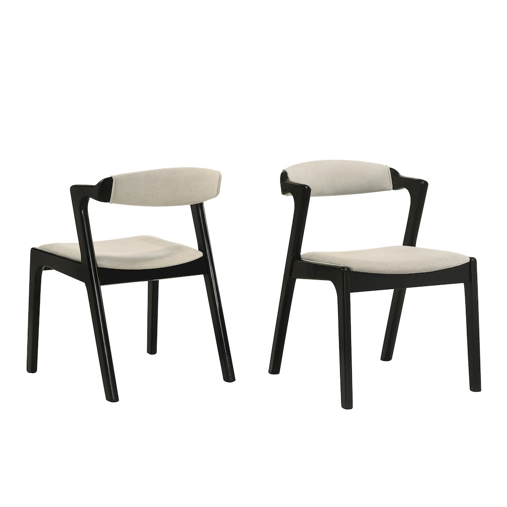 Lavin Walnut Finish Upholstered Dining Chairs, Set of 2