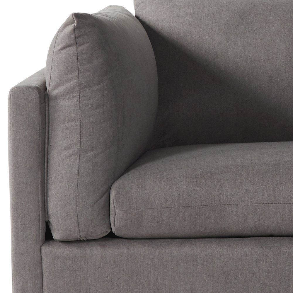 Enda Oversized Living Room Pillow Back Cuddler Arm Chair, Carbon Gray