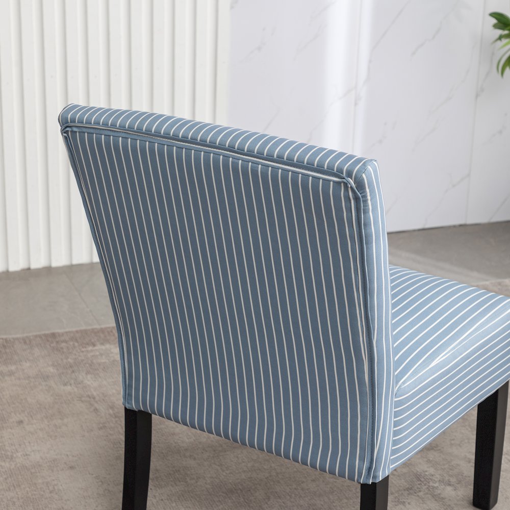 Botticelli Blue Stripe Upholstered Slipper Accent Chair