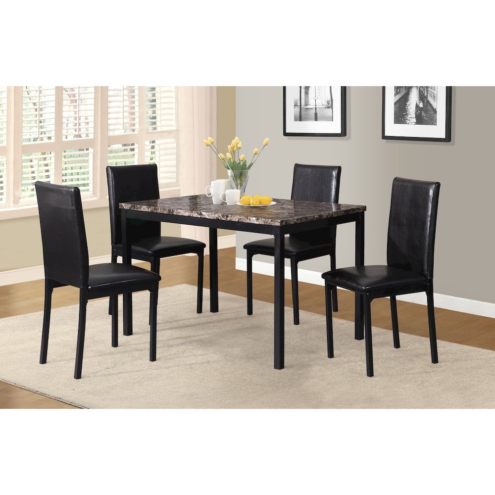 Citico Metal Dining Table with Laminated Faux Marble Top