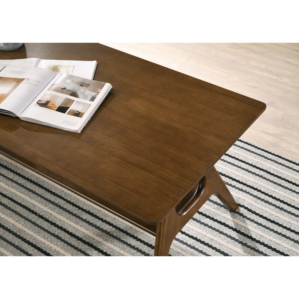 Arona Mid-Century Modern Wood Coffee Table with Shelf