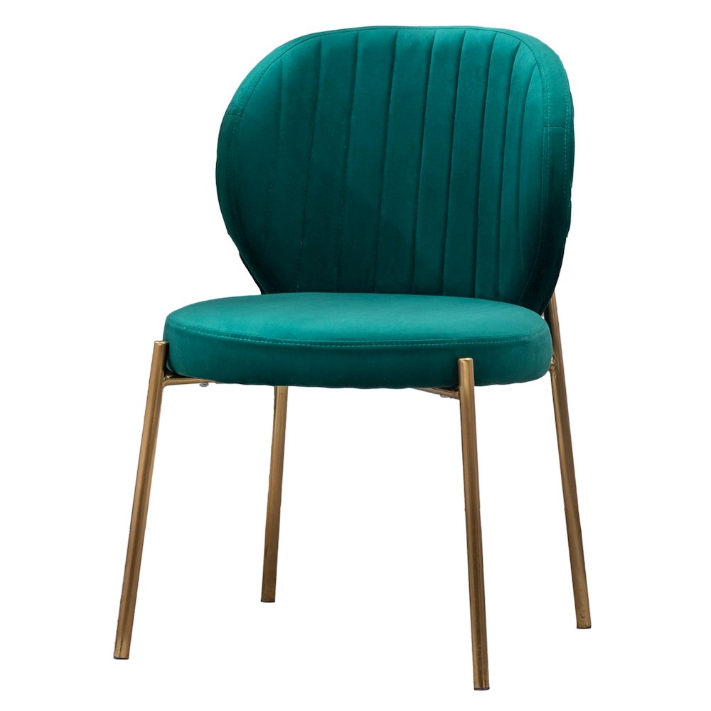 Amoa Contemporary Velvet Upholstery Dining Chair, Green, Set of 2