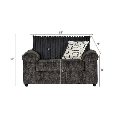 Nason Wide Wale Corduroy Sofa, Loveseat, and Cuddle Chair Set, Charcoal