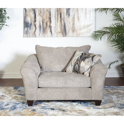 Camero Platinum Fabric Accent Chair and Ottoman Set
