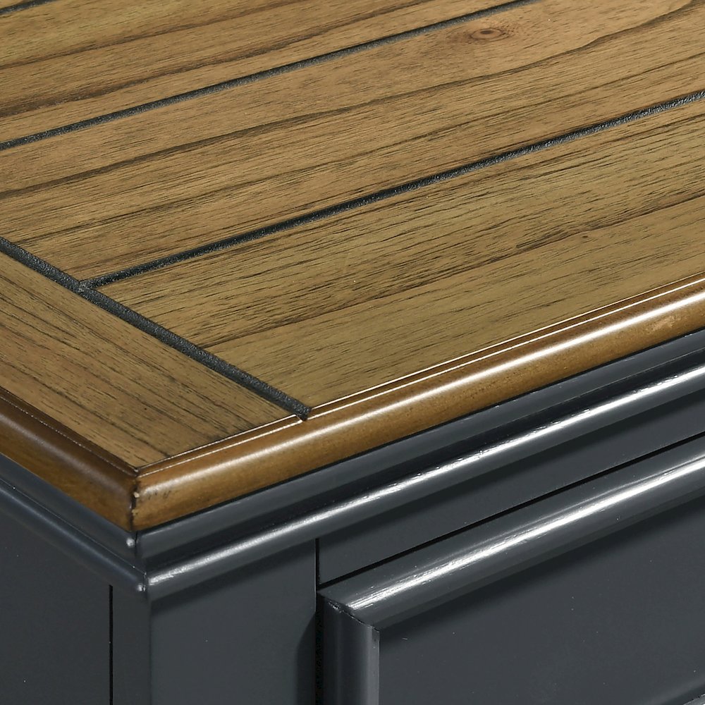 Clelane Wood 5-Drawer Chest, Slate Blue