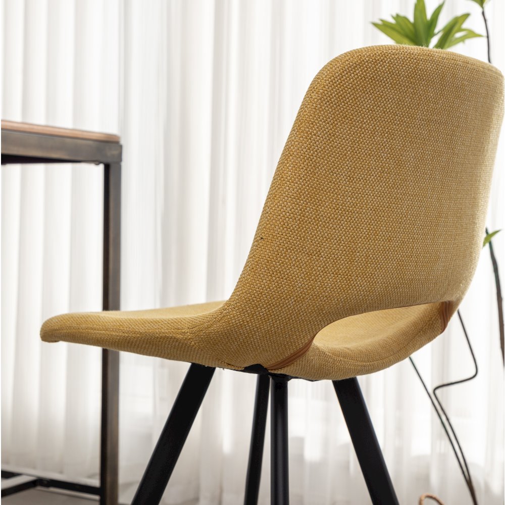 Porth Fabric Kitchen 28.25" Barstools, Set of 2, Yellow