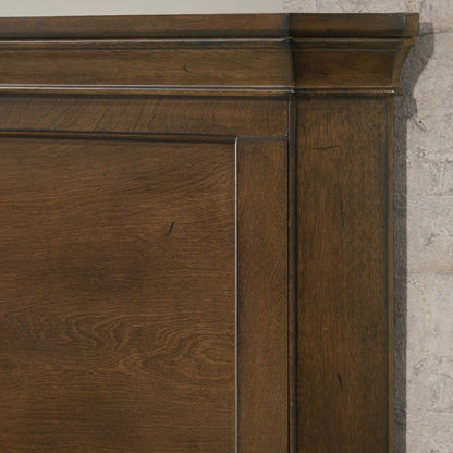 Wood Panel Bed, Dresser, Mirror, Nightstand, Chest, King, Antique Walnut Finish