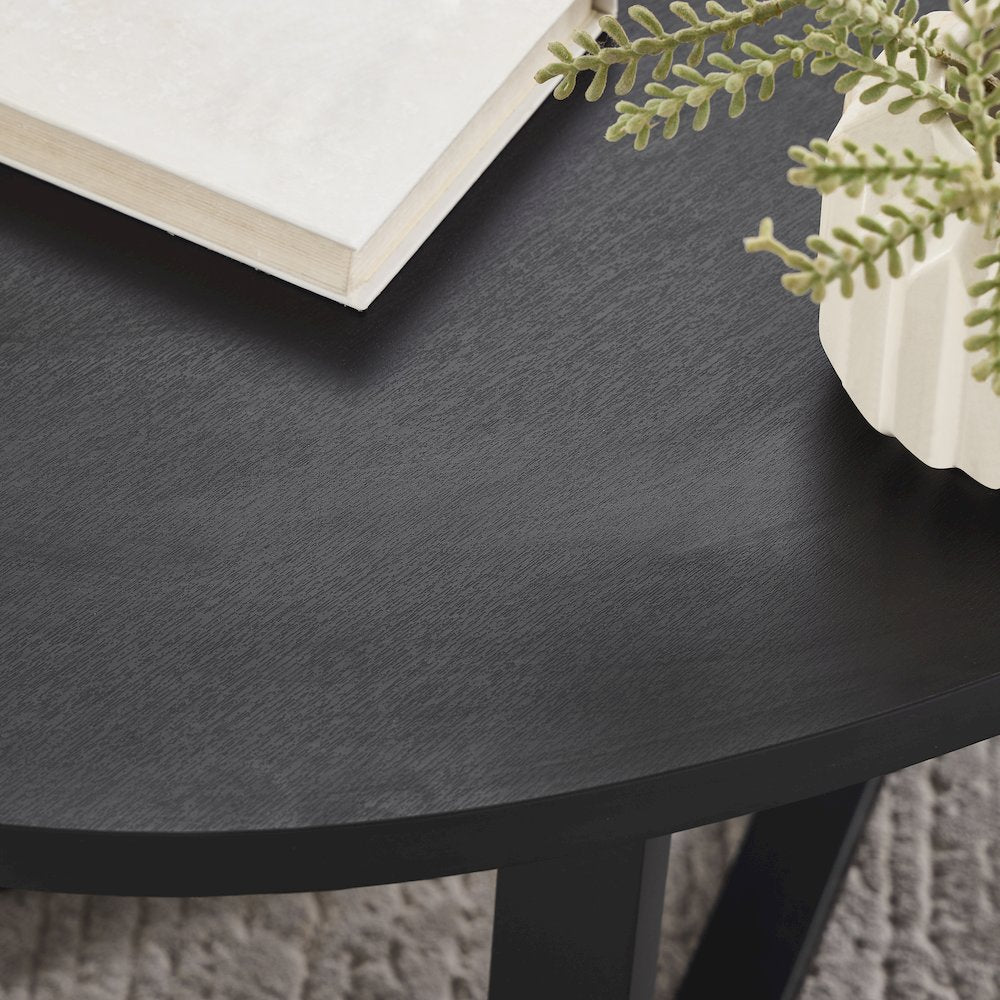 Modern Harmony Wood Oval Coffee Table