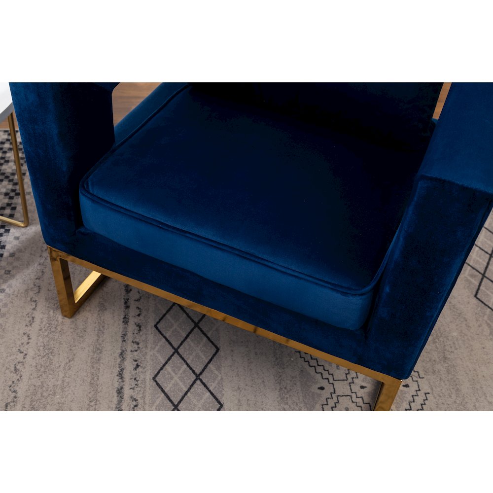 Lenola Contemporary Upholstered Accent Arm Chair, Blue