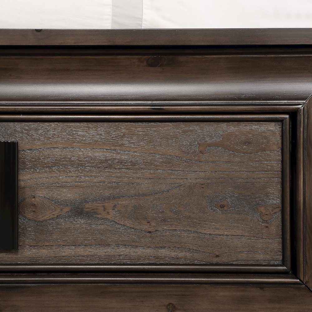 Aetheria Contemporary Wood 5-Drawer Chest in Dark Brown