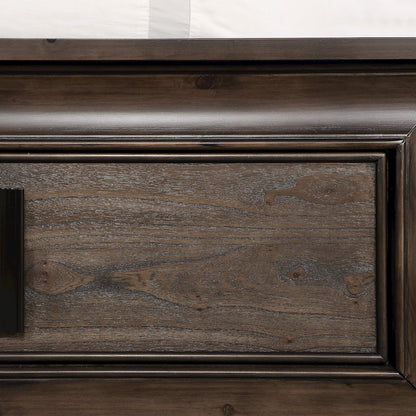 Aetheria Contemporary Wood 5-Drawer Chest in Dark Brown
