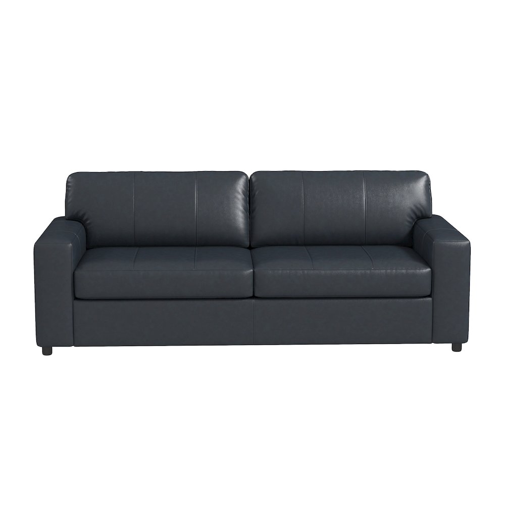 Sakan Leather Upholstered Sofa, Blue