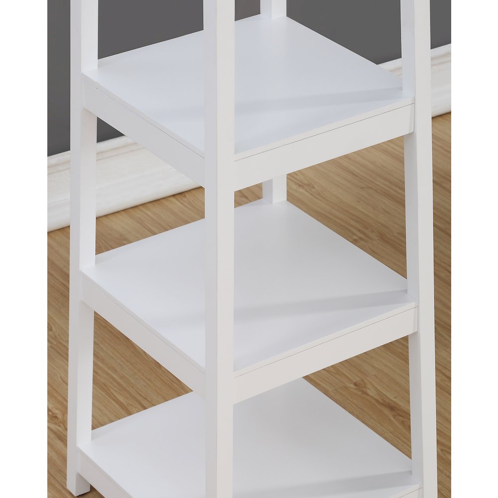 Vassen Coat Rack with 3-Tier Storage Shelves in White Finish
